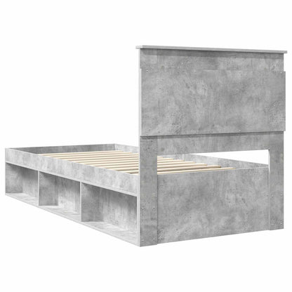 Bed Frame with Drawer Concerte Grey 75 x 190 cm Solid Pine Wood