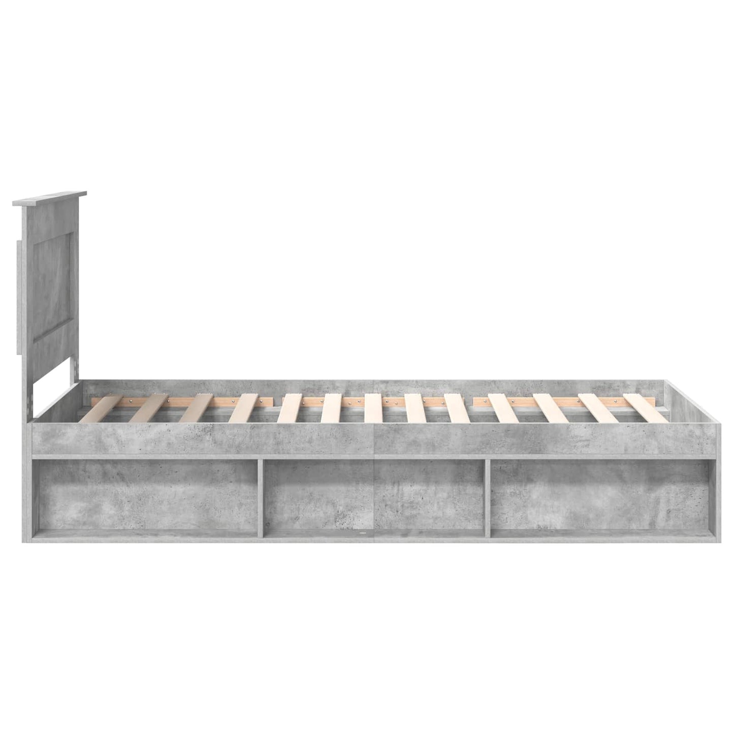 Bed Frame with Drawer Concerte Grey 75 x 190 cm Solid Pine Wood