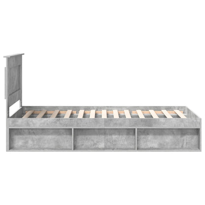 Bed Frame with Drawer Concerte Grey 75 x 190 cm Solid Pine Wood
