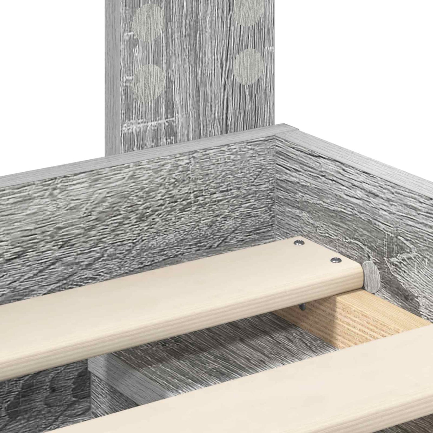 Bed Frame with Drawer Grey Sonoma 75 x 190 cm Solid Pine Wood