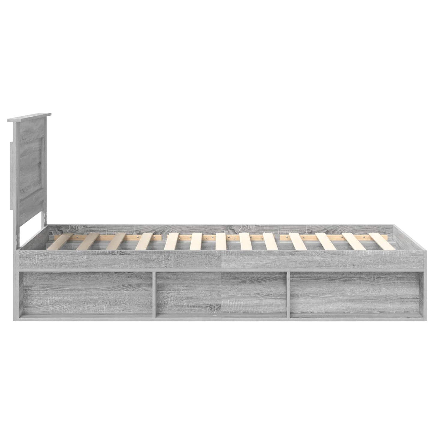 Bed Frame with Drawer Grey Sonoma 75 x 190 cm Solid Pine Wood