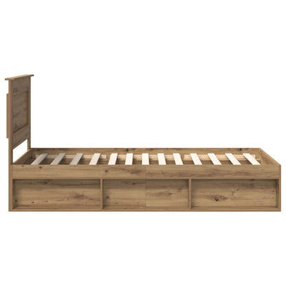 Bed Frame Artisian Oak 75 x 190 cm Solid Pine Wood