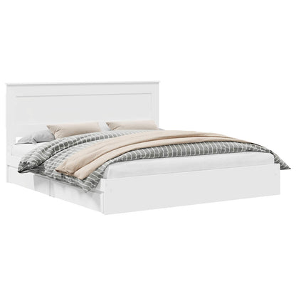 Storage Bed with Headboard White 180 x 200 cm Engineered Wood