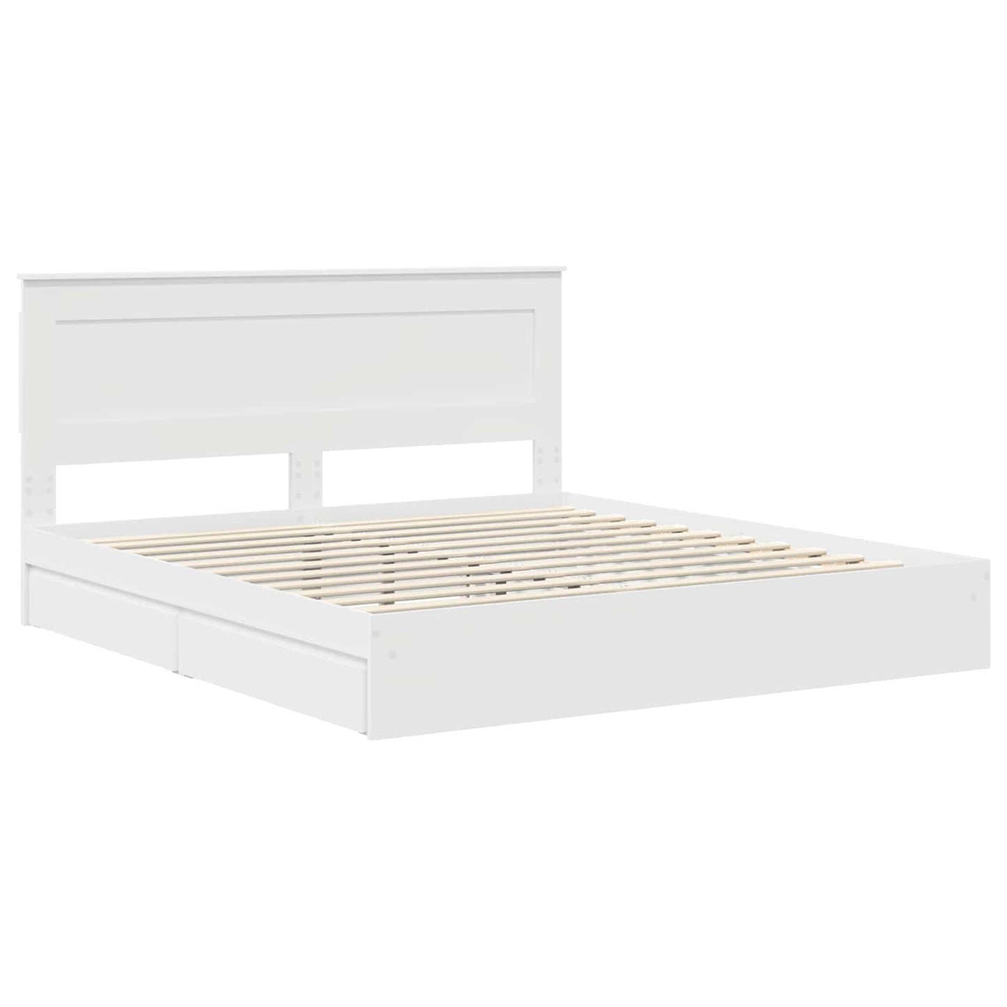 Storage Bed with Headboard White 180 x 200 cm Engineered Wood