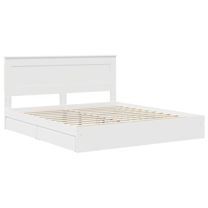 Storage Bed with Headboard White 180 x 200 cm Engineered Wood