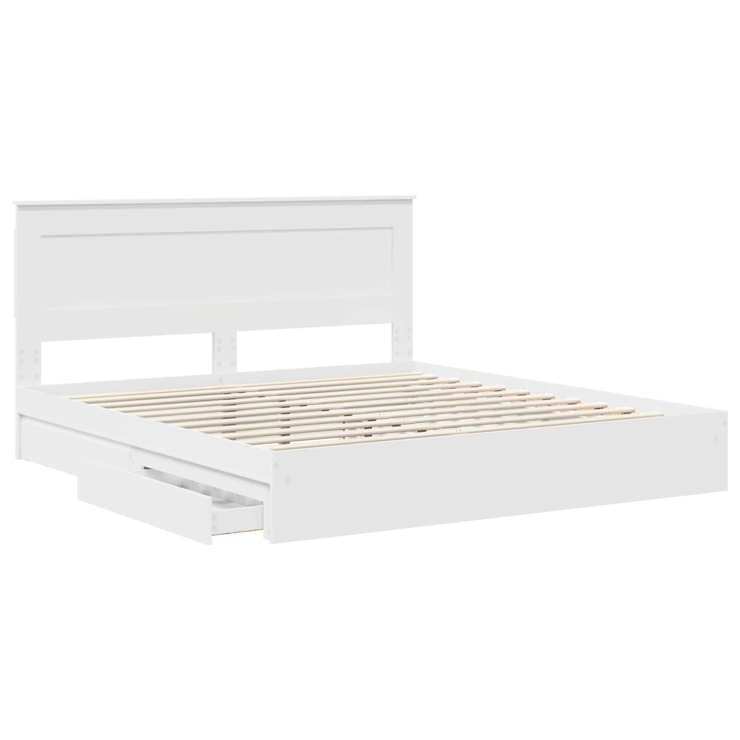 Storage Bed with Headboard White 180 x 200 cm Engineered Wood