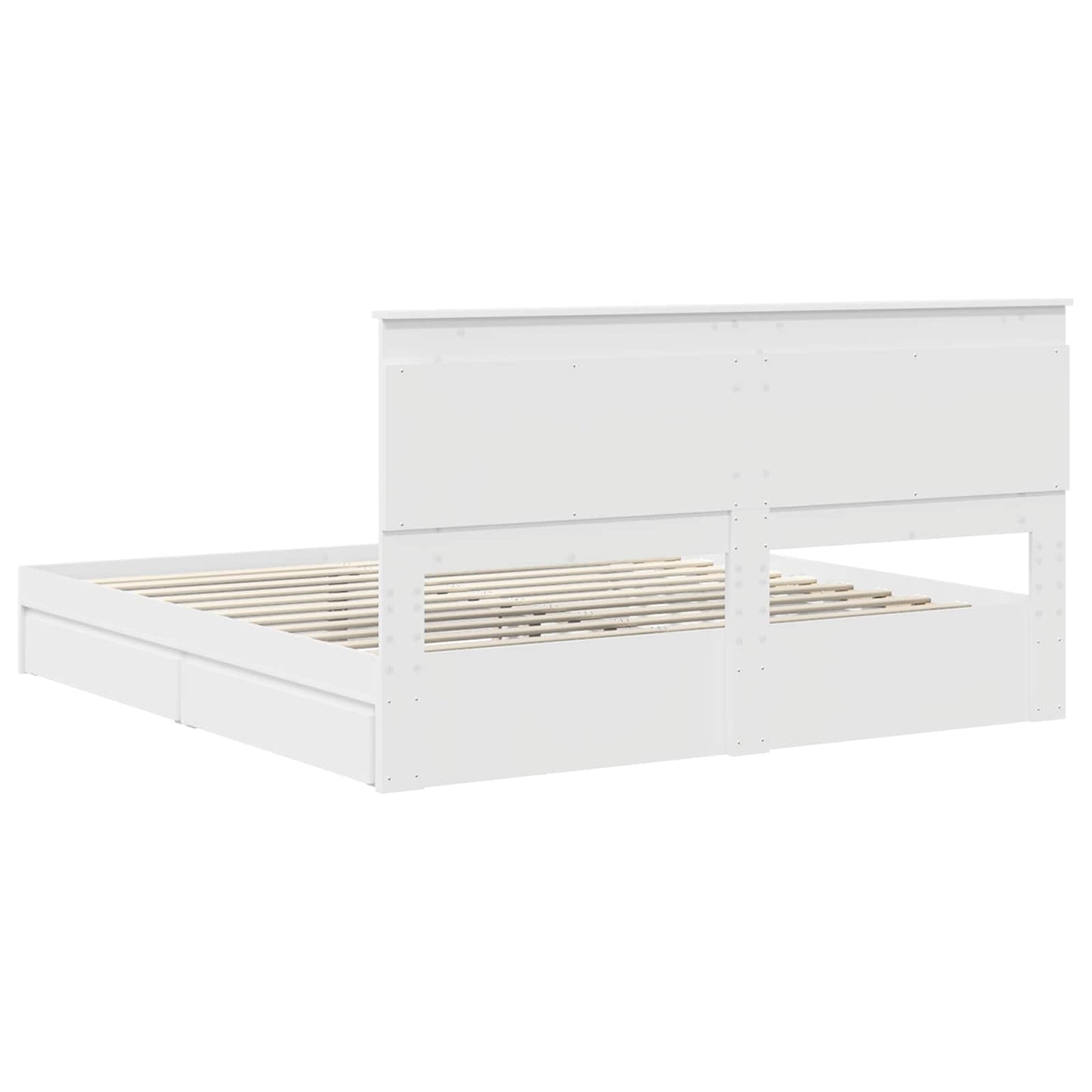 Storage Bed with Headboard White 180 x 200 cm Engineered Wood