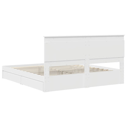 Storage Bed with Headboard White 180 x 200 cm Engineered Wood