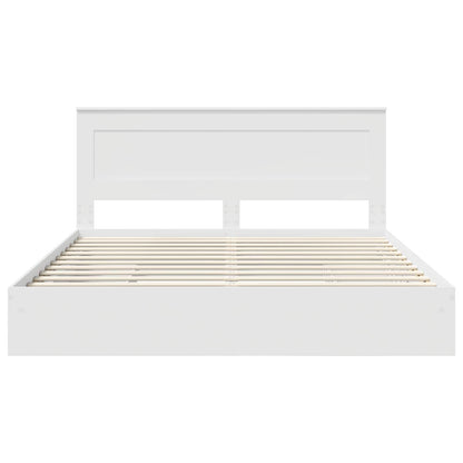 Storage Bed with Headboard White 180 x 200 cm Engineered Wood