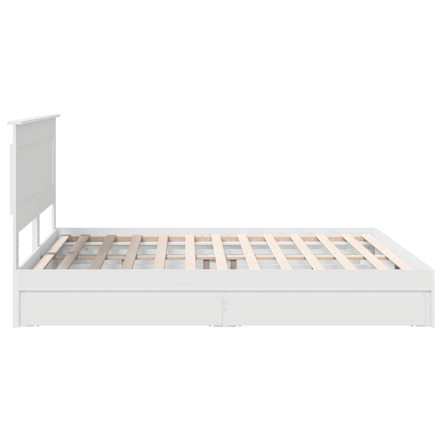 Storage Bed with Headboard White 180 x 200 cm Engineered Wood