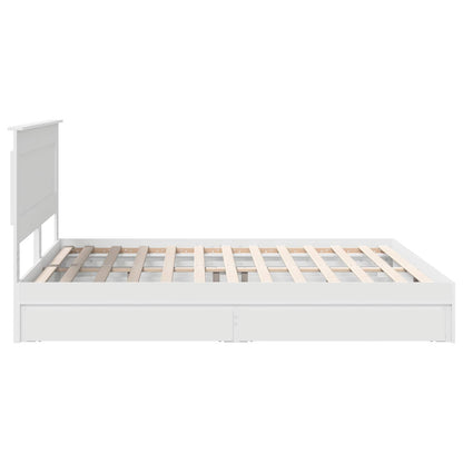 Storage Bed with Headboard White 180 x 200 cm Engineered Wood