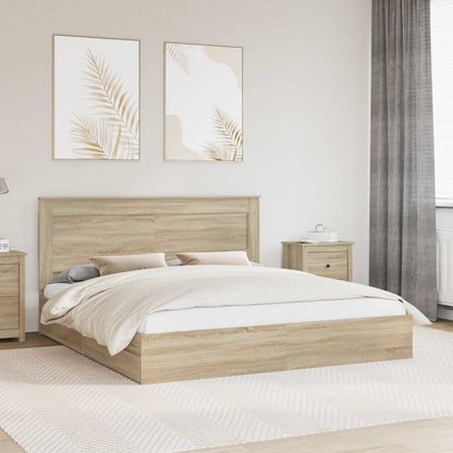 Storage Bed with Drawer Sonoma Oak 180 x 200 cm Engineered Wood