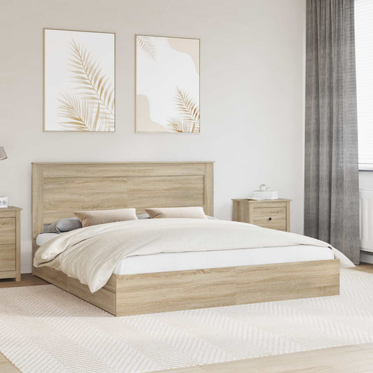 Storage Bed with Drawer Sonoma Oak 180 x 200 cm Engineered Wood