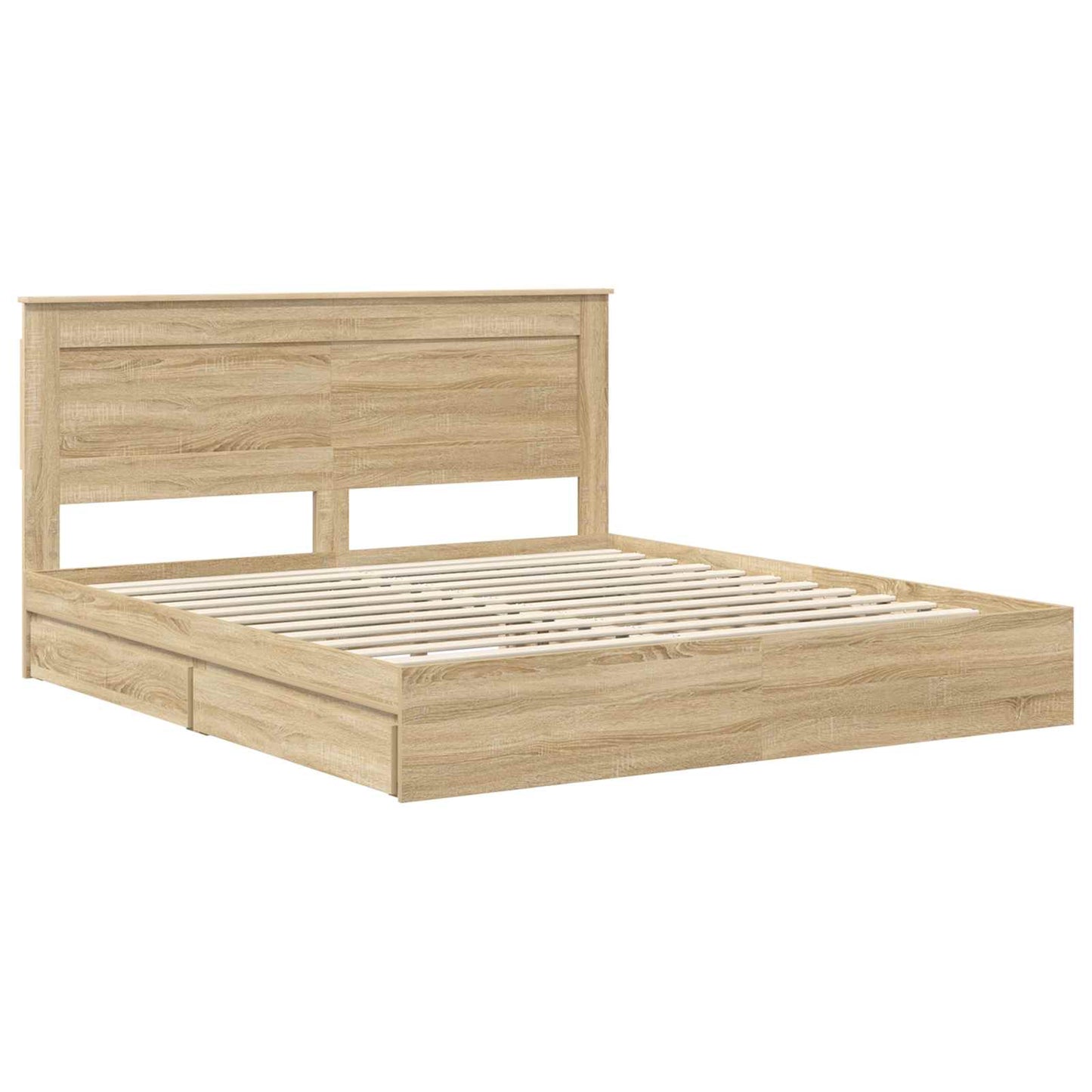 Storage Bed with Drawer Sonoma Oak 180 x 200 cm Engineered Wood