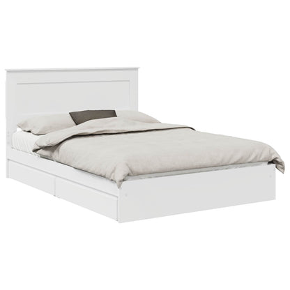 Storage Bed with Headboard White 160 x 200 cm Engineered Wood