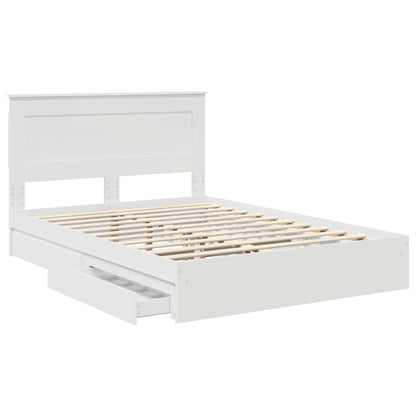 Storage Bed with Headboard White 160 x 200 cm Engineered Wood