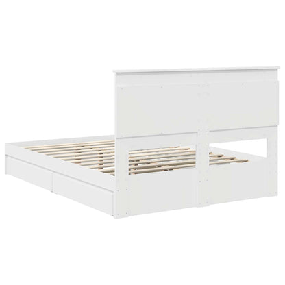 Storage Bed with Headboard White 160 x 200 cm Engineered Wood
