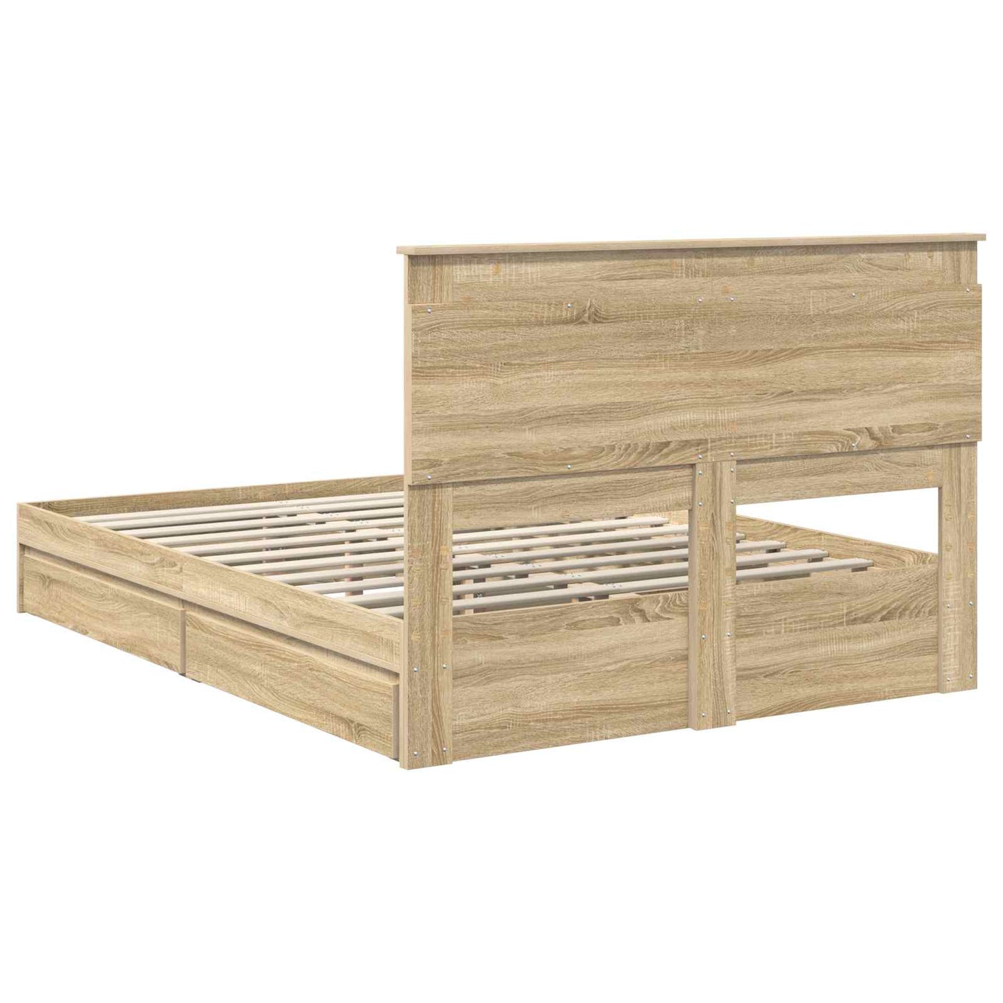 Storage Bed with Drawer Sonoma Oak 140 x 190 cm Engineered Wood