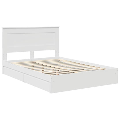 Storage Bed with Headboard White 140 x 200 cm Engineered Wood