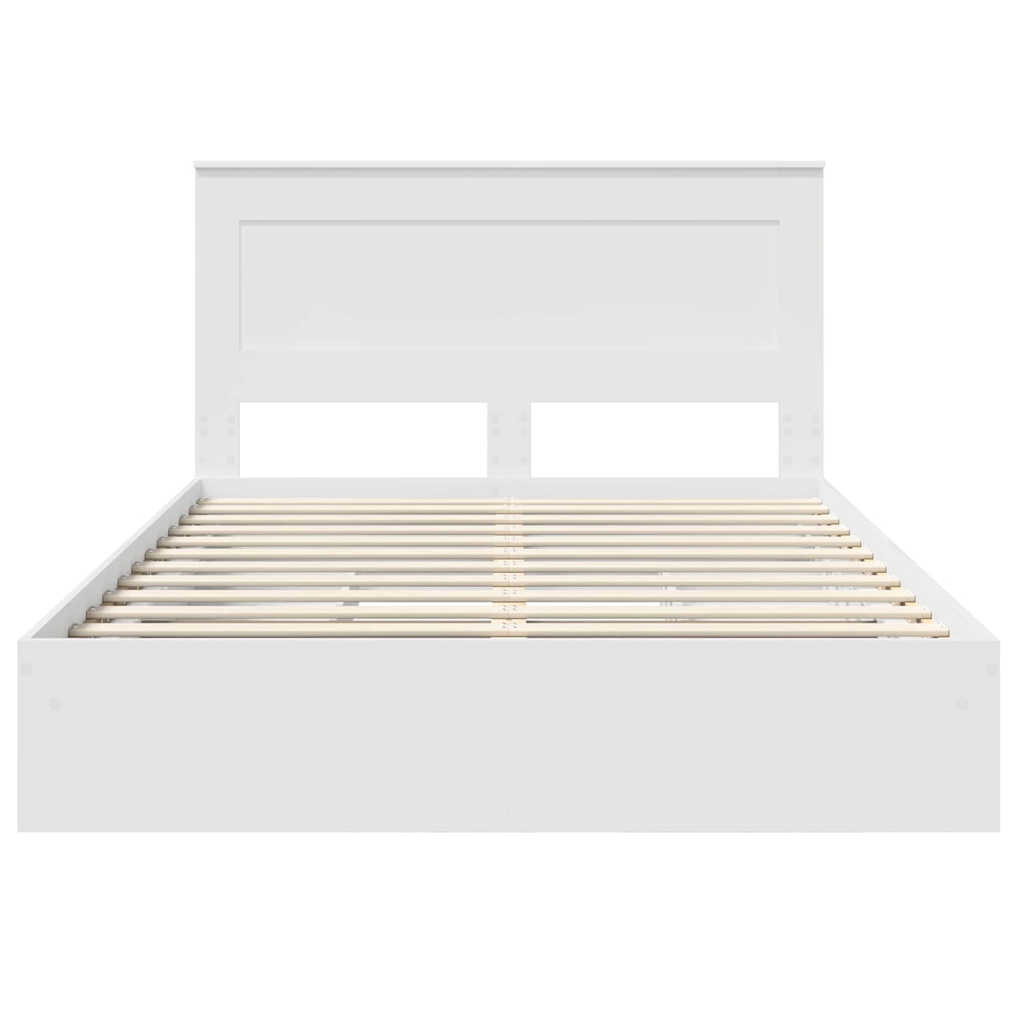 Storage Bed with Headboard White 140 x 200 cm Engineered Wood