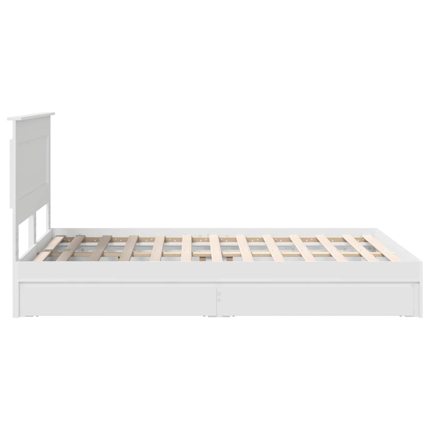 Storage Bed with Headboard White 140 x 200 cm Engineered Wood