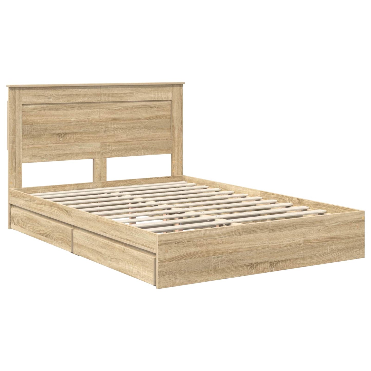 Storage Bed with Drawer Sonoma Oak 140 x 200 cm Engineered Wood