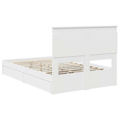 Storage Bed with Headboard White 135 x 190 cm Engineered Wood