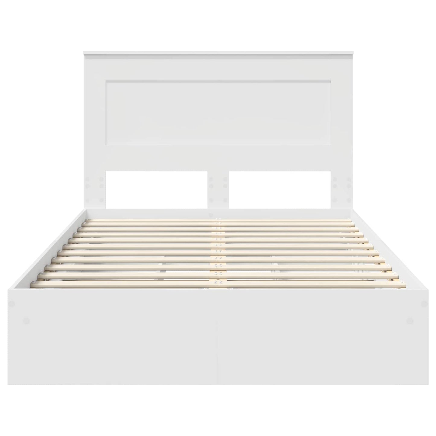 Storage Bed with Headboard White 135 x 190 cm Engineered Wood