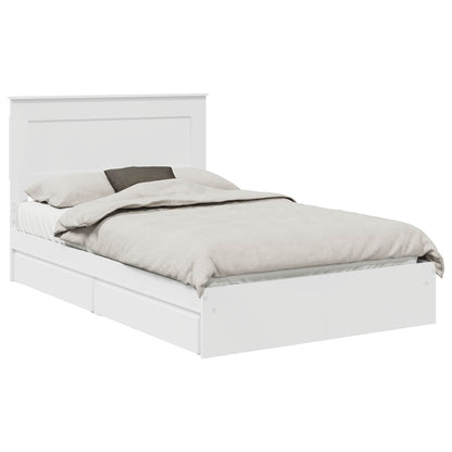 Storage Bed with Headboard White 120 x 200 cm Engineered Wood