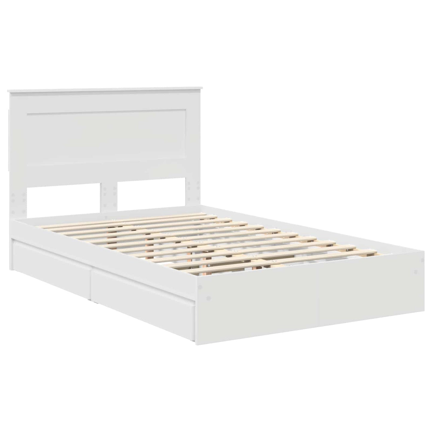 Storage Bed with Headboard White 120 x 200 cm Engineered Wood