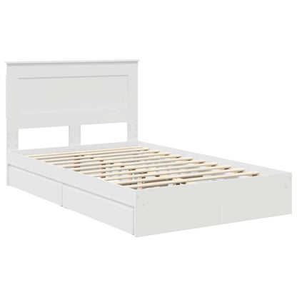 Storage Bed with Headboard White 120 x 200 cm Engineered Wood