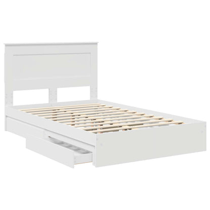 Storage Bed with Headboard White 120 x 200 cm Engineered Wood