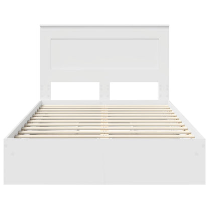 Storage Bed with Headboard White 120 x 200 cm Engineered Wood