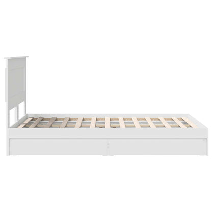 Storage Bed with Headboard White 120 x 200 cm Engineered Wood