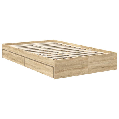 Storage Bed with Drawer Sonoma Oak 120 x 200 cm Engineered Wood