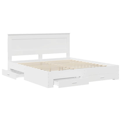 Bed Frame with Drawer with Headboard Manual Engineered Wood