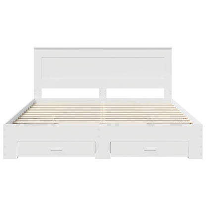 Bed Frame with Drawer with Headboard Manual Engineered Wood