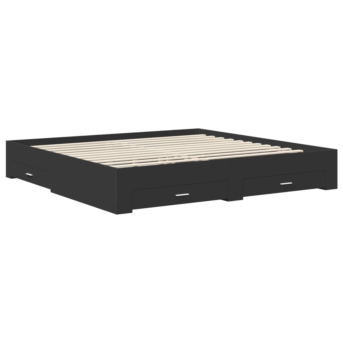 Bed Frame with Drawer with Headboard Manual Engineered Wood