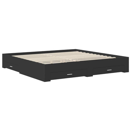 Bed Frame with Drawer with Headboard Manual Engineered Wood