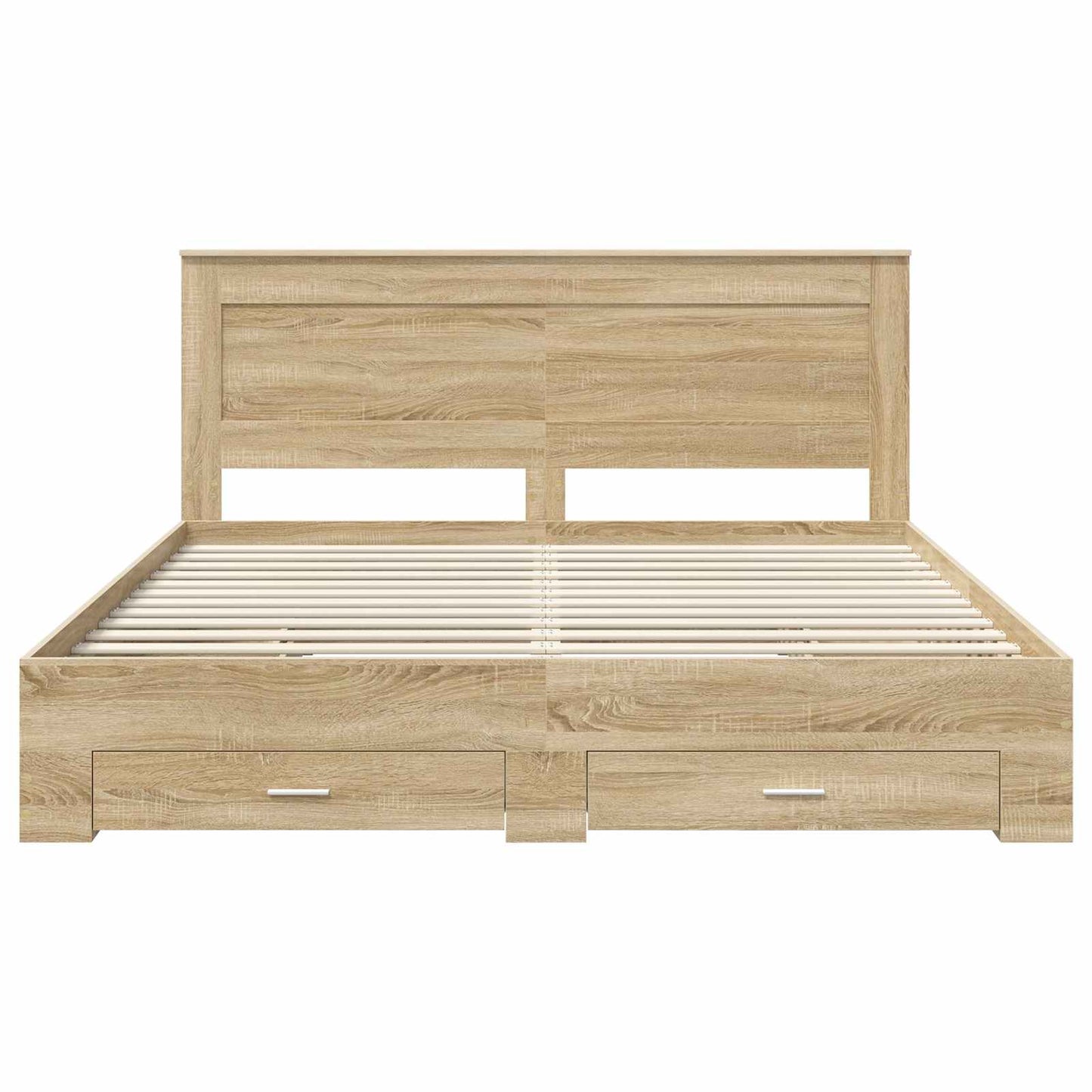 Bed Frame with Drawer with Headboard Manual Engineered Wood
