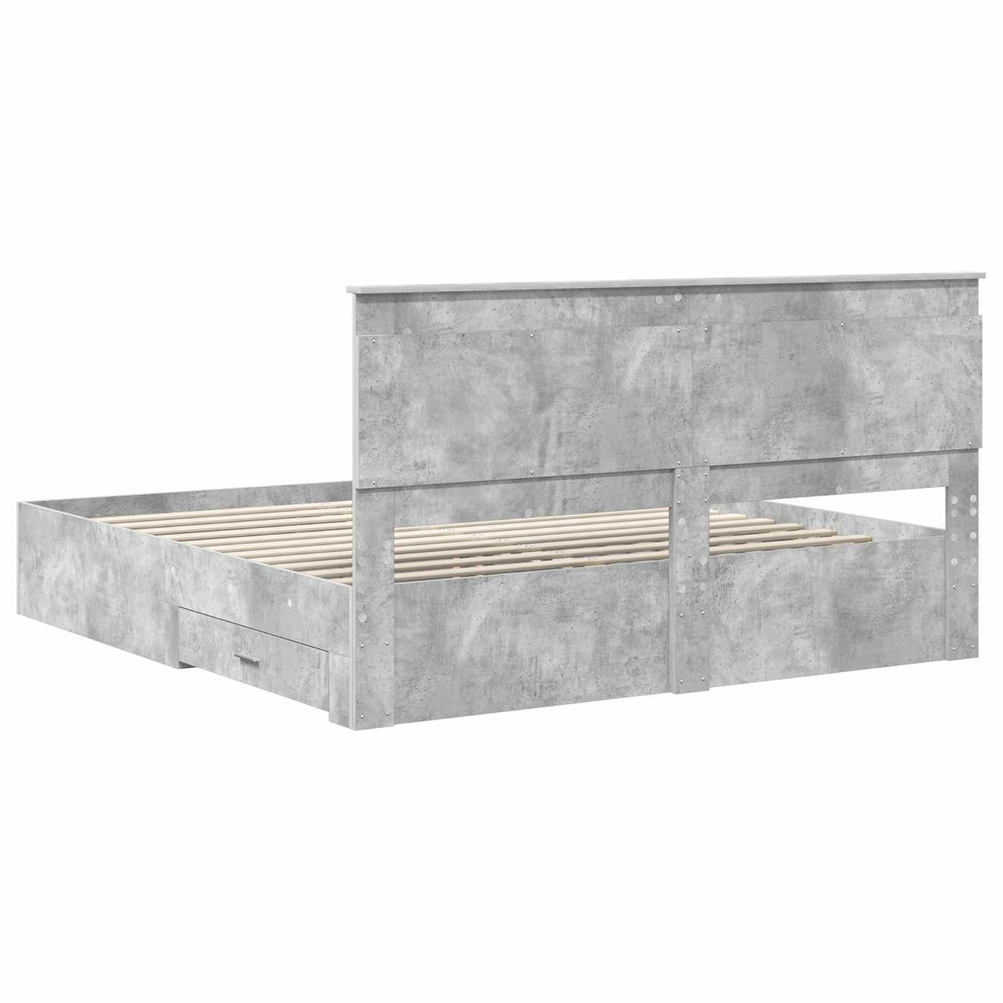 Bed Frame with Drawer with Headboard Manual Engineered Wood