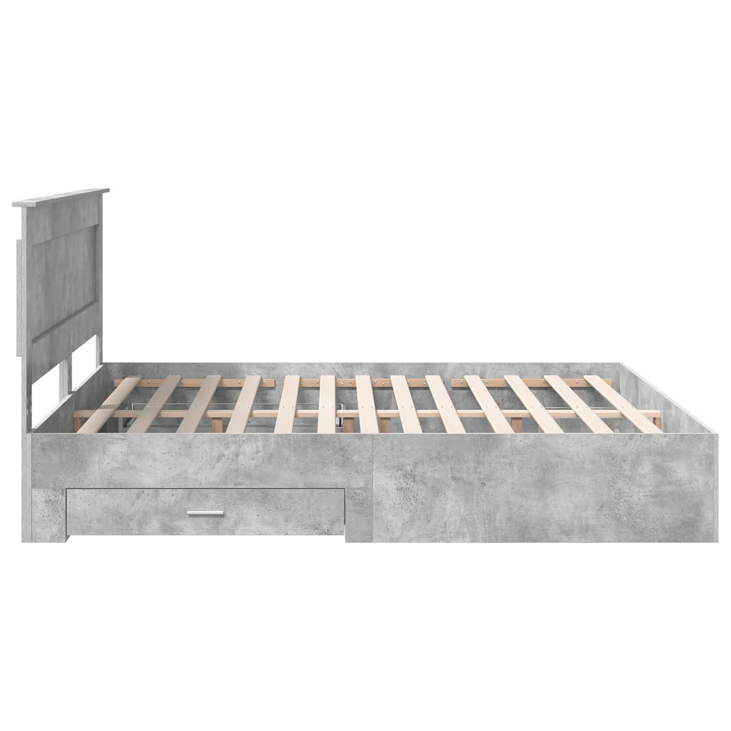 Bed Frame with Drawer with Headboard Manual Engineered Wood