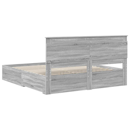 Bed Frame with Drawer with Headboard Manual Engineered Wood