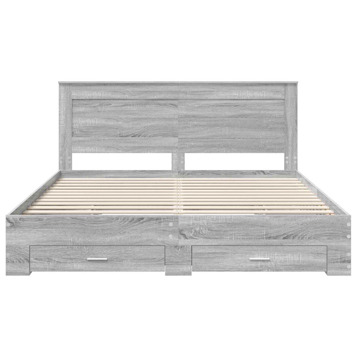 Bed Frame with Drawer with Headboard Manual Engineered Wood
