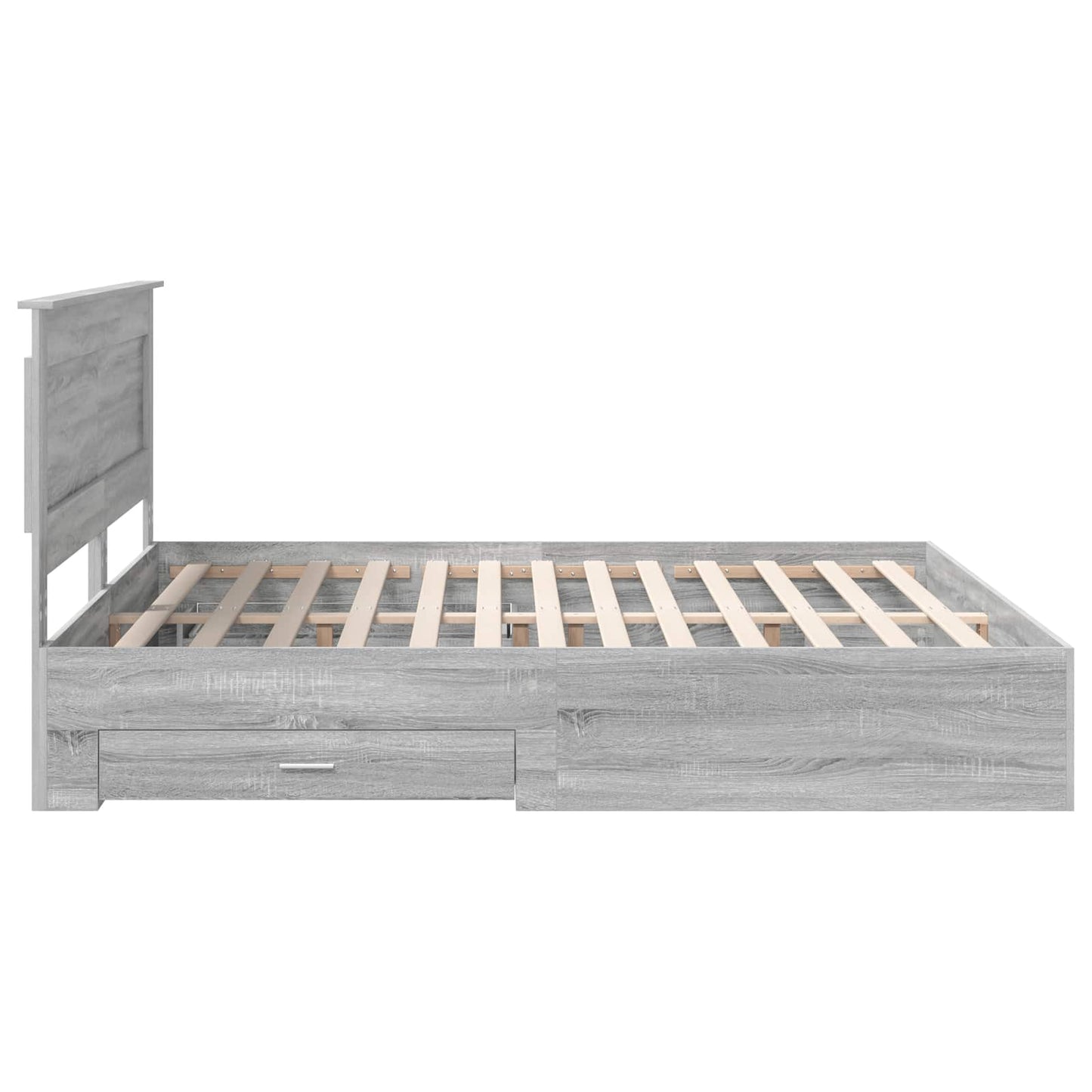 Bed Frame with Drawer with Headboard Manual Engineered Wood