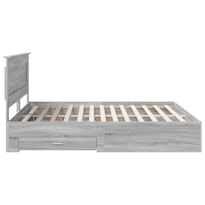 Bed Frame with Drawer with Headboard Manual Engineered Wood