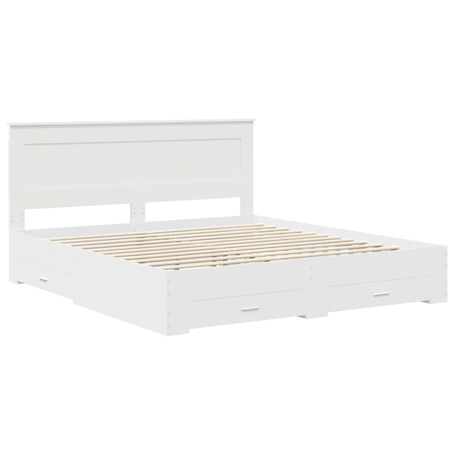 Bed Frame with Drawer with Headboard Manual Engineered Wood