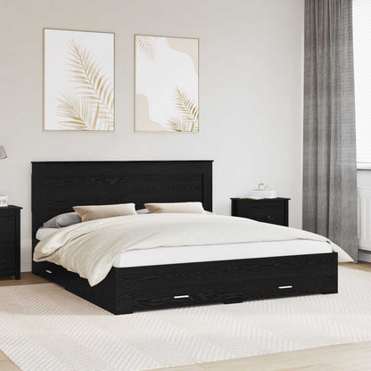 Bed Frame with Drawer with Headboard Manual Engineered Wood