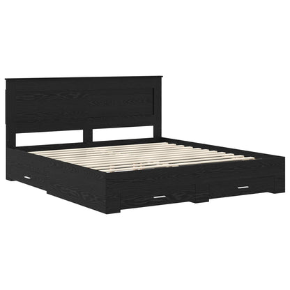 Bed Frame with Drawer with Headboard Manual Engineered Wood
