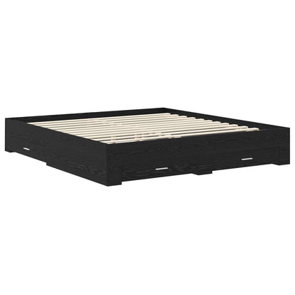 Bed Frame with Drawer with Headboard Manual Engineered Wood